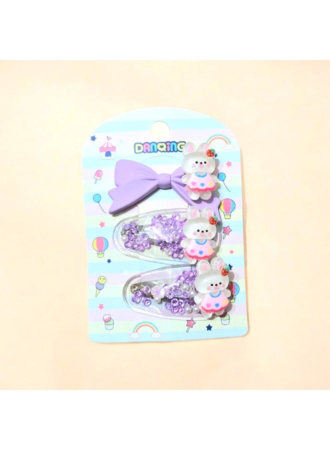 مجموعة من ٣ كلبس للشعر / بنفسجي - Image 1