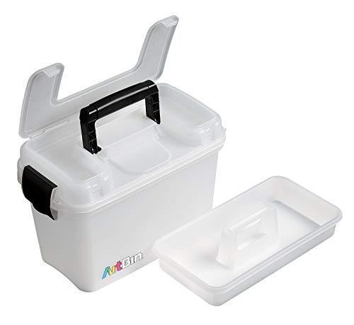 ArtBin 8408AB Sidekick Carrying Case, Portable Art & Craft Organizer with Handle, [1] Plastic Storage Case, Translucent, 8408AB - Image 2