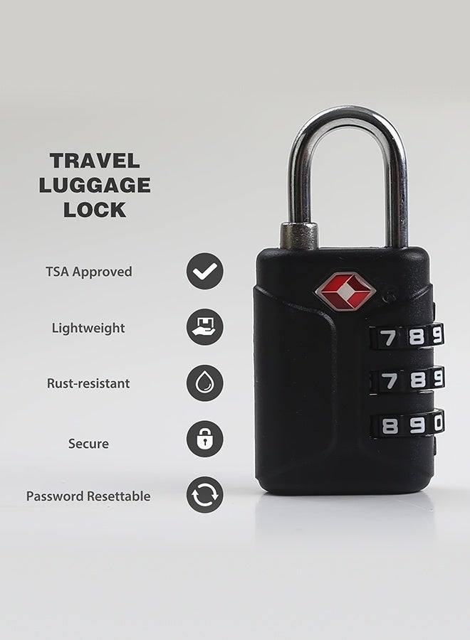 Tersely [2 Pack] TSA Approved Locks for Luggage, 3 Digit Combination Lock, Travel Safe Mini Combo Lock for Suitcase, Backpack Zipper, Small Lightweight TSA Padlock for Gym Locker, Cabinet, Toolbox - Image 4