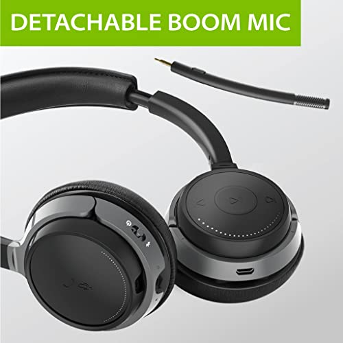 Avantree Alto Clair aptX HD Bluetooth Headset with Microphone, Mute Function, Clear Talking, Hi-Fi Music, Low Latency, Wireless Headphones with Charging Base for Computer, PC, Laptop, Skype, TV - Image 3