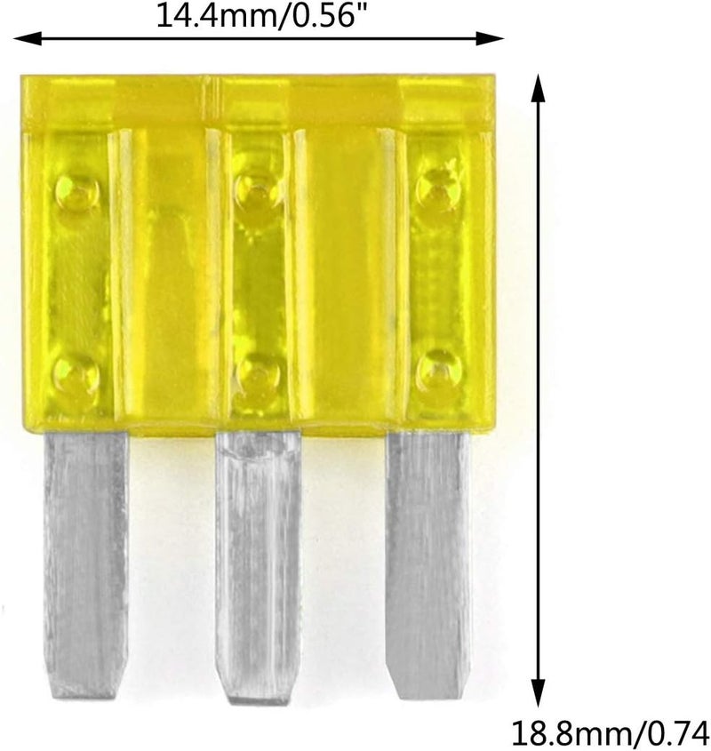Artudatech 5Pcs Micro3 20A 3 Prong Blade Fuse for Automotive - Image 2