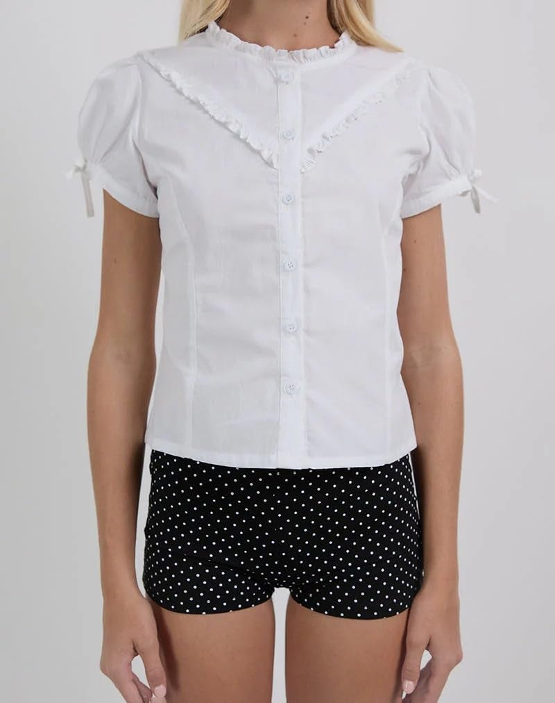 DSORVICD Women Polka Dot Shorts Low Rise Elastic Waist Micro Shorts Cute Y2k Lounge Bottoms Going Out Mini Shorts (Small dots Black, S) - Image 4