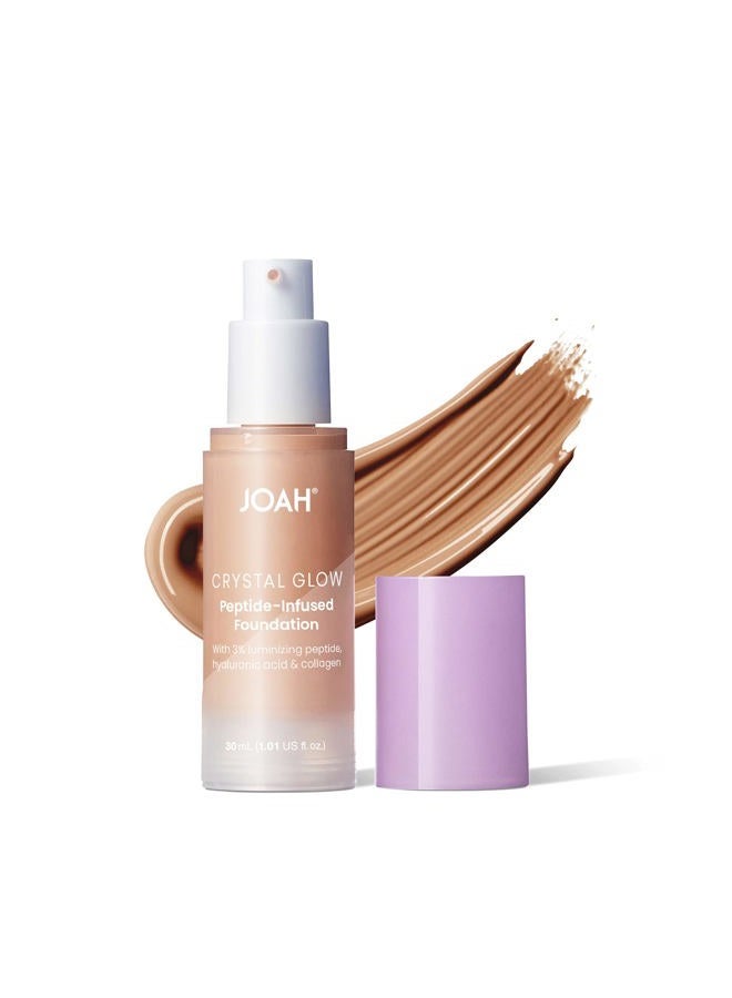 JOAH Crystal Glow Peptide-Infused Foundation, 2-in-1 Multitasking Korean Makeup with Blurring Face Primer, Luminizer, Hydration & Skin Defense for a Flawless Finish, 1.01 Oz, Medium Neutral - Image 1