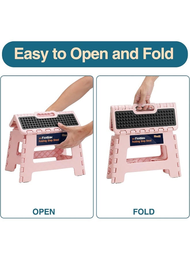 Flottian Flottian 9" Folding Step Stool for Adults and Kids Holds Up to 300 lbs ,Non-Slip Folding Stools with Portable Handle, - Image 3