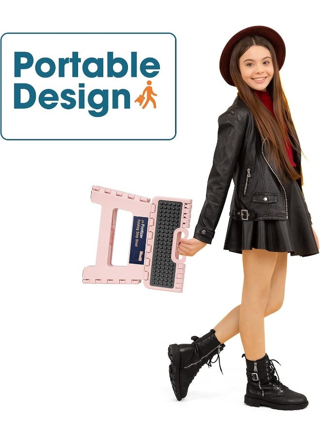 Flottian Flottian 9" Folding Step Stool for Adults and Kids Holds Up to 300 lbs ,Non-Slip Folding Stools with Portable Handle, - Image 5