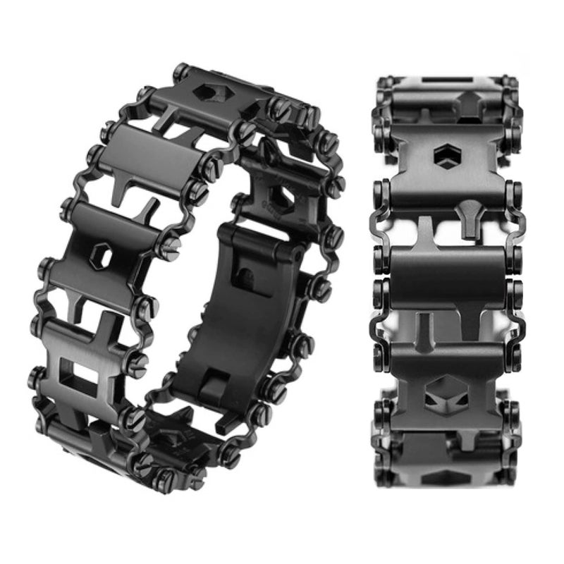 Ozzagar Multitool Bracelet 29 in 1 Tools Bracelet for Men and Women, Stainless Steel Multi-Functional Tool, Utility Wrist Survival Band for Sailing Travel Camping Hiking-Black - Image 1