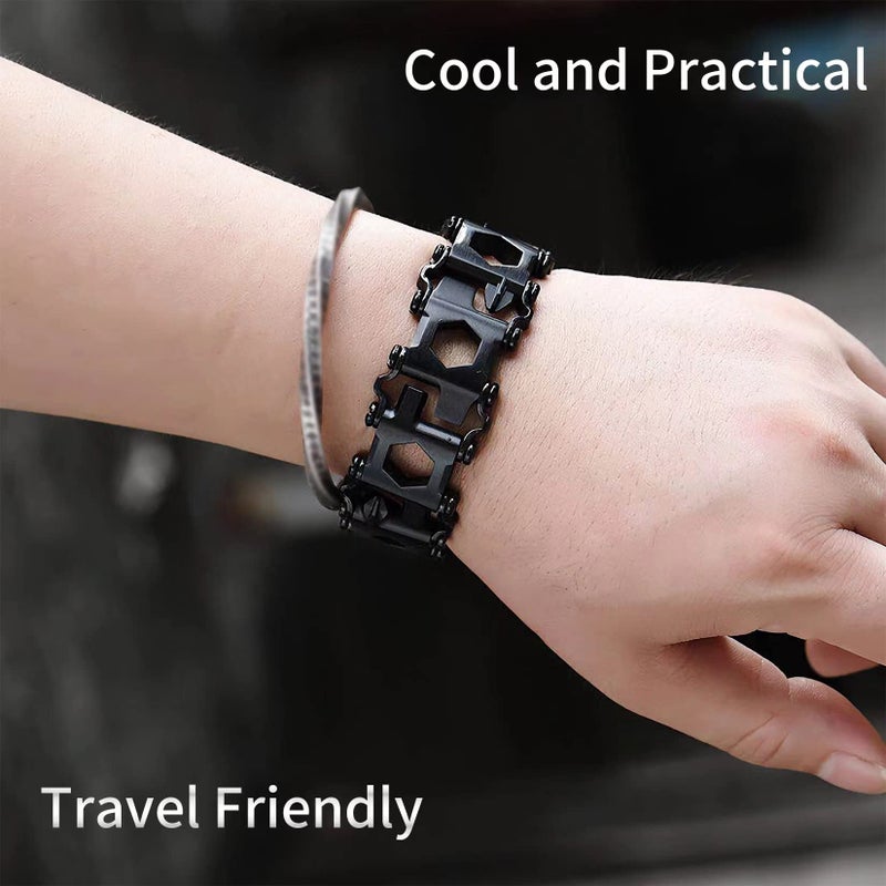 Ozzagar Multitool Bracelet 29 in 1 Tools Bracelet for Men and Women, Stainless Steel Multi-Functional Tool, Utility Wrist Survival Band for Sailing Travel Camping Hiking-Black - Image 5