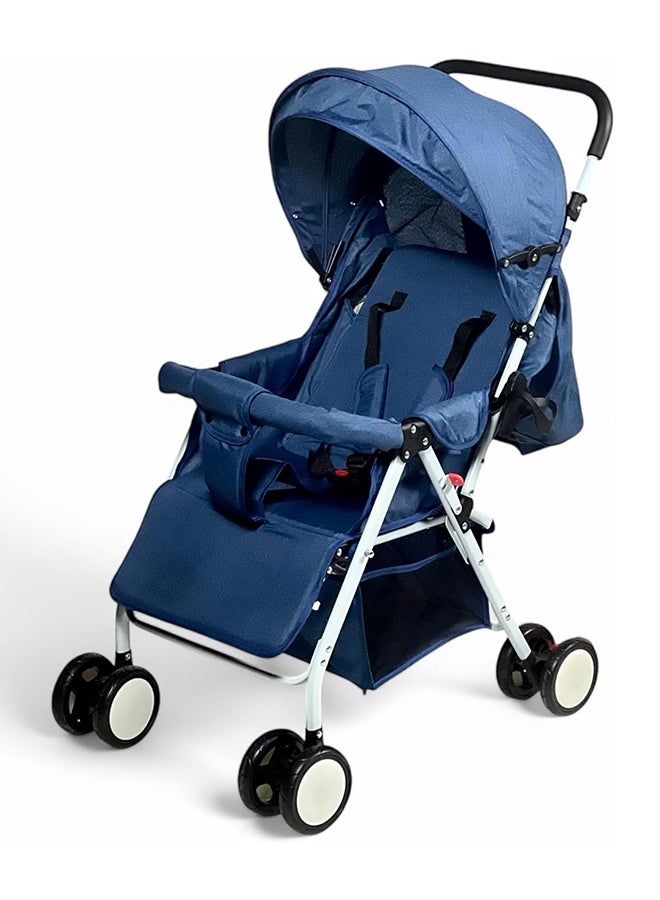 AL BADER Lightweight Foldable Travel Baby Strollers With Adjustable Backseat And Storage Basket Perfect Baby Travel Gear And Umbrella Stroller, Blue - Image 1