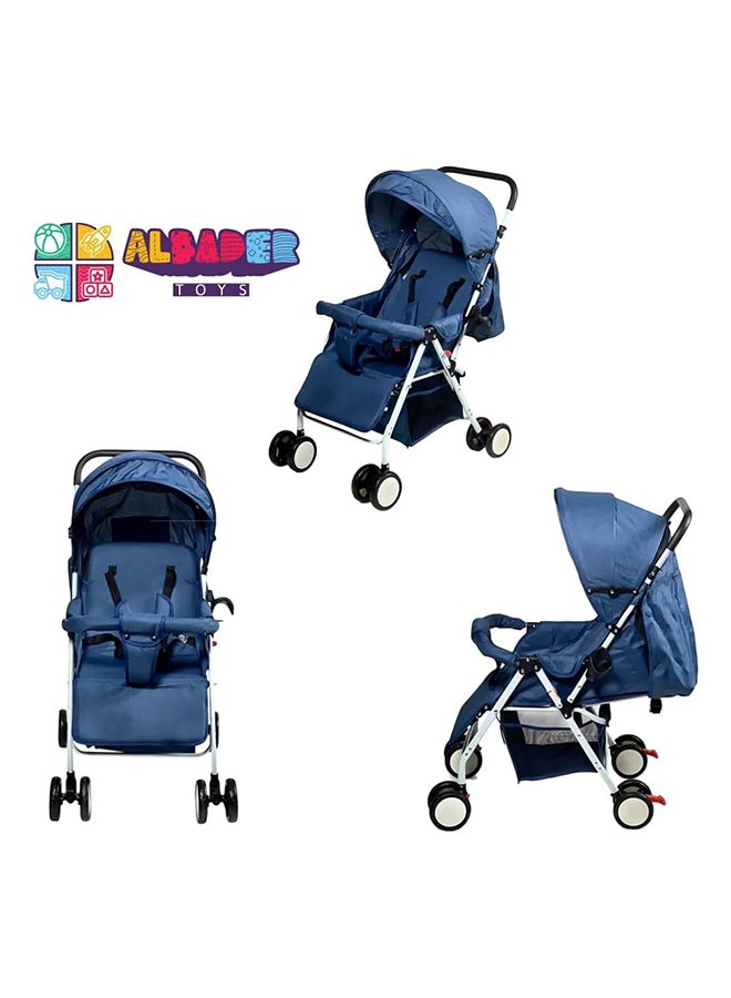 AL BADER Lightweight Foldable Travel Baby Strollers With Adjustable Backseat And Storage Basket Perfect Baby Travel Gear And Umbrella Stroller, Blue - Image 2
