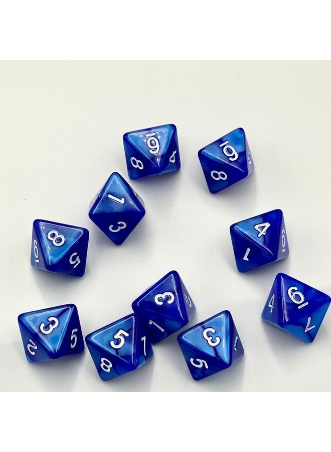 Marsrut 10 Pieces D8 Polyhedral Dice Set - 8 Sided Dice with Numbers | Ideal for Board Games, Classroom Activities, Party Table & Gaming Fun (Color: Blue, Size: 1.6cm/0.63in)  - Image 4