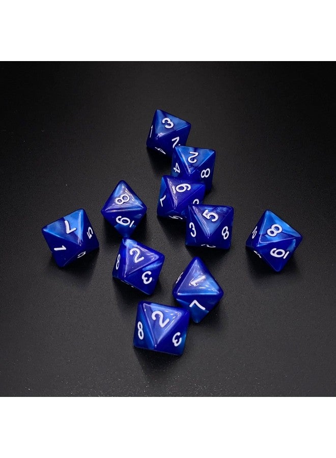 Marsrut 10 Pieces D8 Polyhedral Dice Set - 8 Sided Dice with Numbers | Ideal for Board Games, Classroom Activities, Party Table & Gaming Fun (Color: Blue, Size: 1.6cm/0.63in)  - Image 5