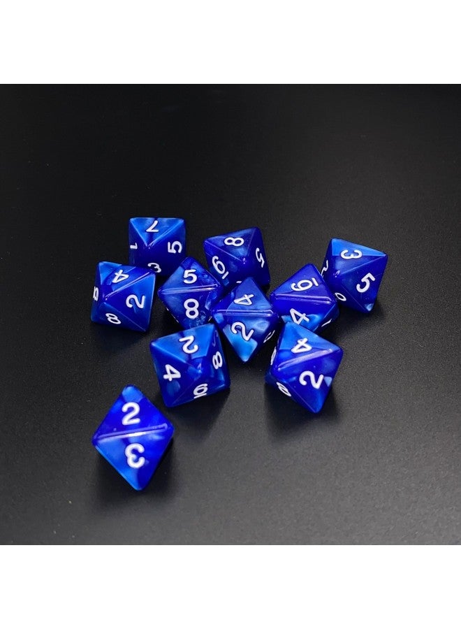Marsrut 10 Pieces D8 Polyhedral Dice Set - 8 Sided Dice with Numbers | Ideal for Board Games, Classroom Activities, Party Table & Gaming Fun (Color: Blue, Size: 1.6cm/0.63in)  - Image 3