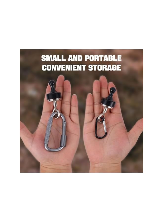 PROMASS promass 2PCS Magnetic Hooks for Canopy, Magnet Clip Hanger with Carabiner for Camping, Heavy Duty Earth Magnets, Cruise Hanging, Multifunctional Tent Canopy (Large)  - Image 3