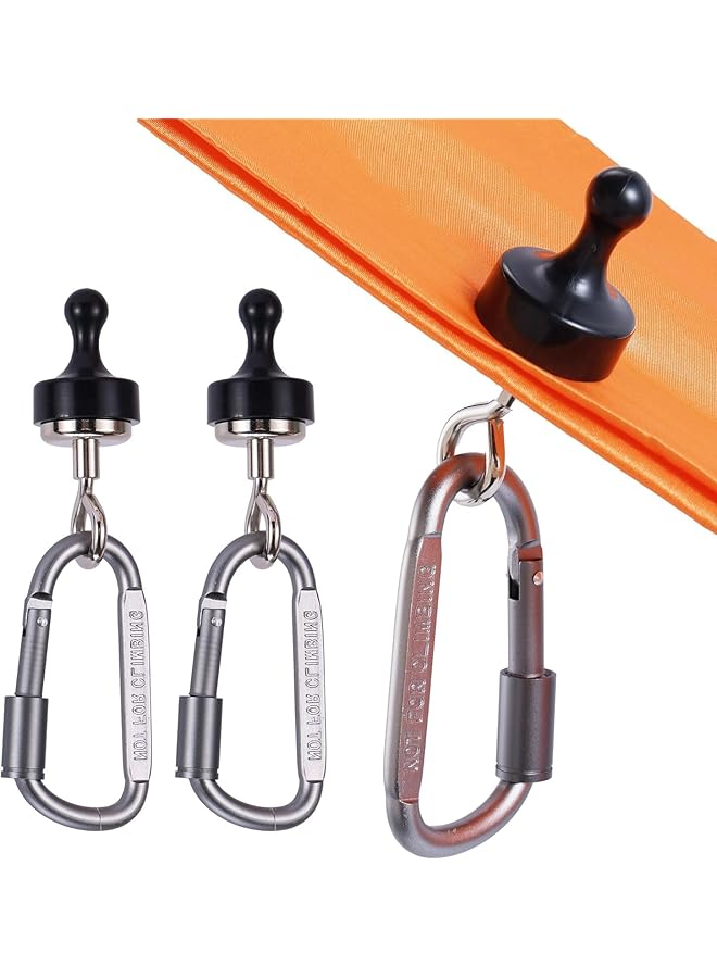 PROMASS promass 2PCS Magnetic Hooks for Canopy, Magnet Clip Hanger with Carabiner for Camping, Heavy Duty Earth Magnets, Cruise Hanging, Multifunctional Tent Canopy (Large)  - Image 1
