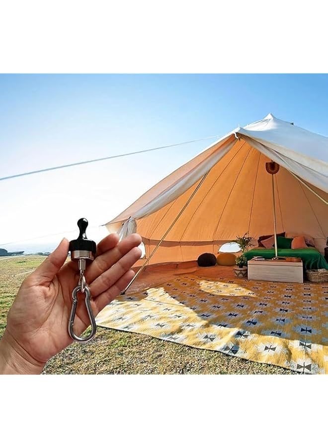 PROMASS promass 2PCS Magnetic Hooks for Canopy, Magnet Clip Hanger with Carabiner for Camping, Heavy Duty Earth Magnets, Cruise Hanging, Multifunctional Tent Canopy (Large)  - Image 5
