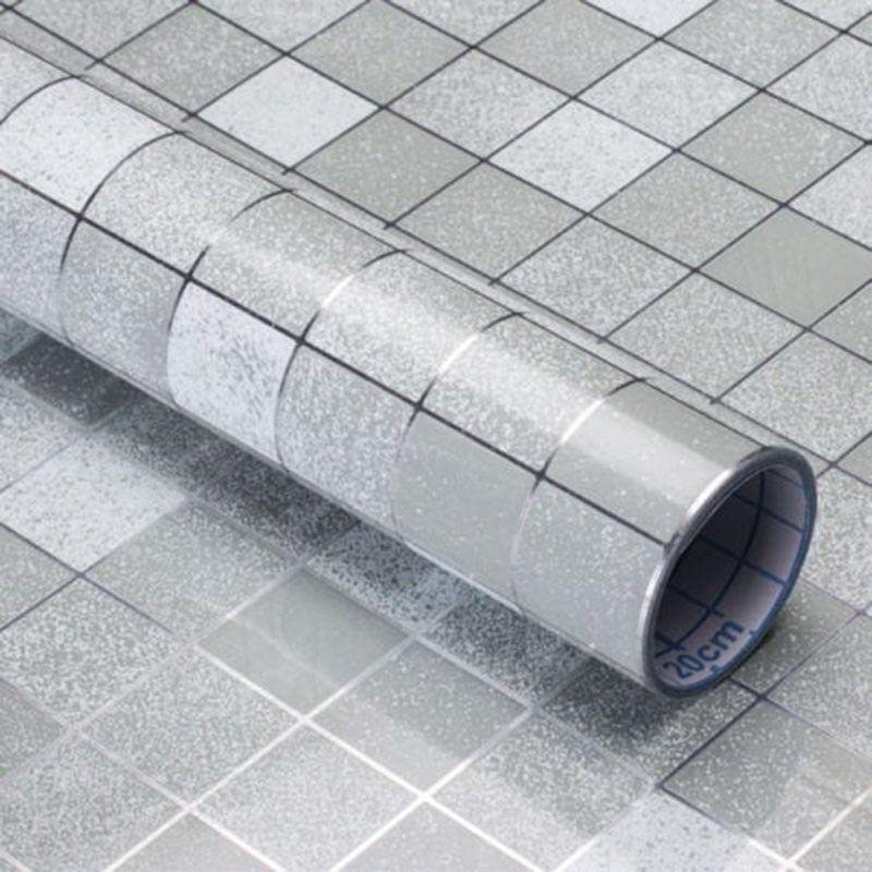 GIYANZA Kitchen Sheets for Shelves Waterproof Wallpaper Cupboard Wardrobe Anti Slip mat for Kitchen Cabinet Shelf Liners Sheet roll for Floor Platform Fridge Pack of 2 Silver Chex - Image 1