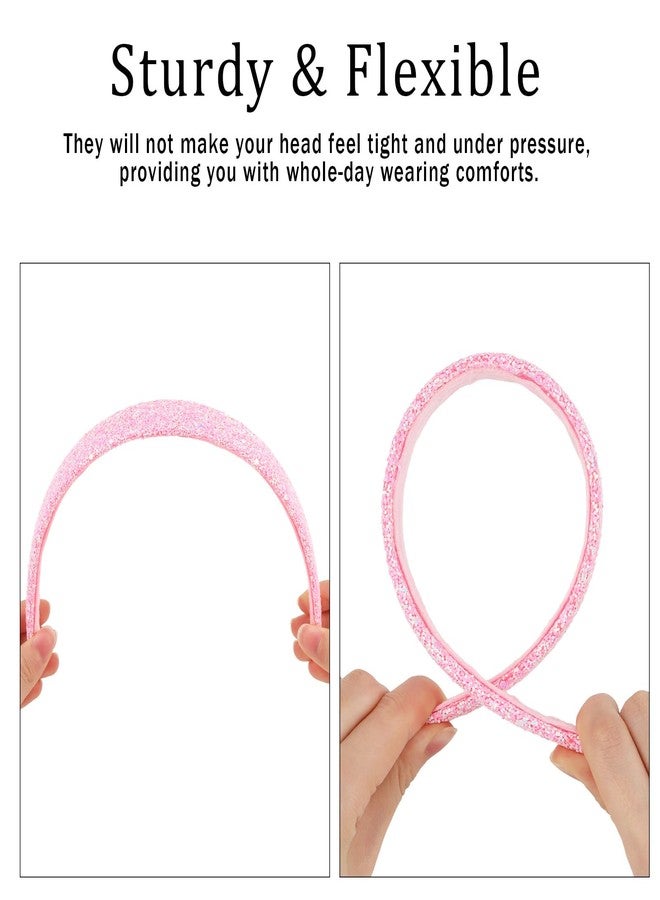 Uintoon Girls Headbands, 3PCS Headbands for Girls Women Glitter Pink Rainbow White Headband Sparkly Sequin Headband Hair Accessories - Image 5