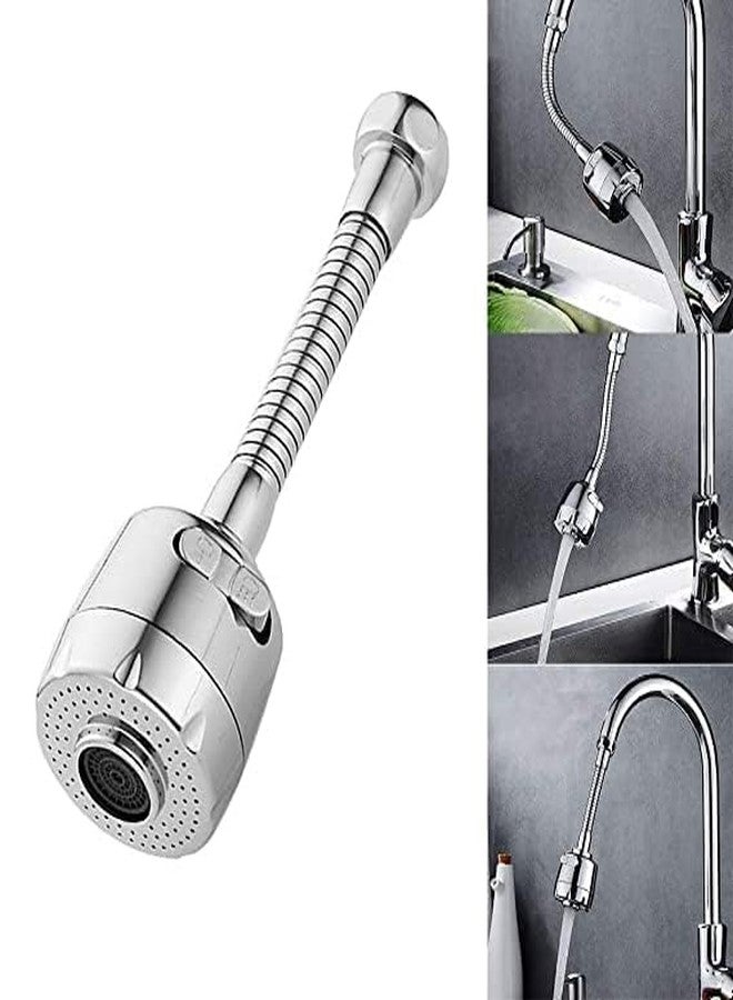Vruta Stainless Steel 360 Degree Flexible Tap Extender for Kitchen Sink, Tap Shower Sprinkler Metal Hose Adjustable, Water Faucet Tap Extension (SWITCH TURBO FLEX 360°) - Image 1