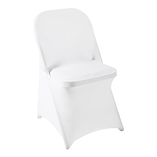Howhic Folding Chair Covers for Party  100pcs Stretchy Fitted White Spandex Covers for Wedding Banquet Conference
