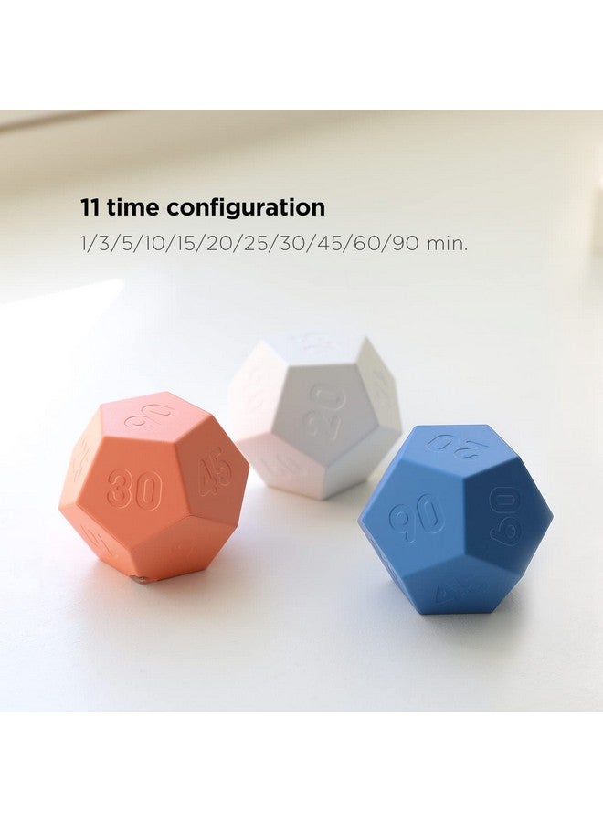 mooas Dodecagon Time Ball Rechargeable Mini Timer (White), 11 Preset Times, Desk & Study Productivity Timer, Sound/Vibrate/Mute, Easy to Use - Image 2