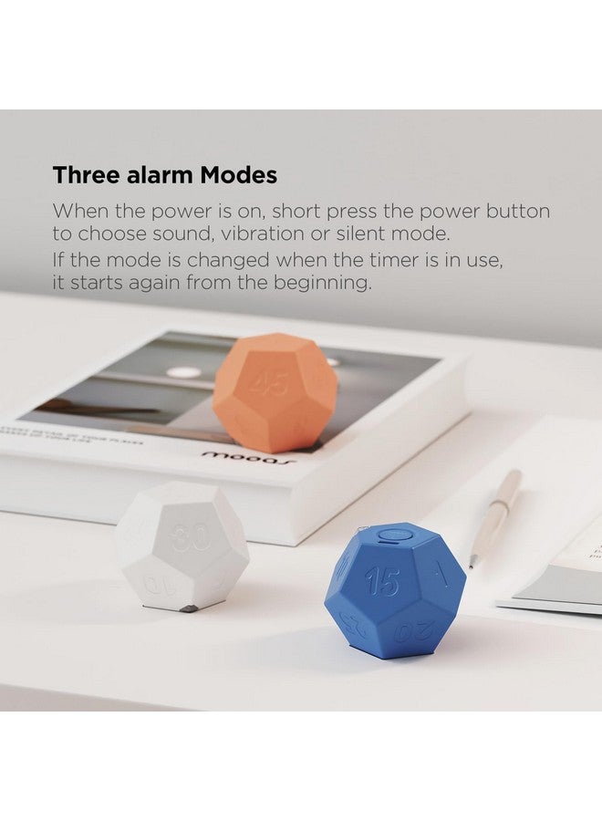 mooas Dodecagon Time Ball Rechargeable Mini Timer (White), 11 Preset Times, Desk & Study Productivity Timer, Sound/Vibrate/Mute, Easy to Use - Image 3