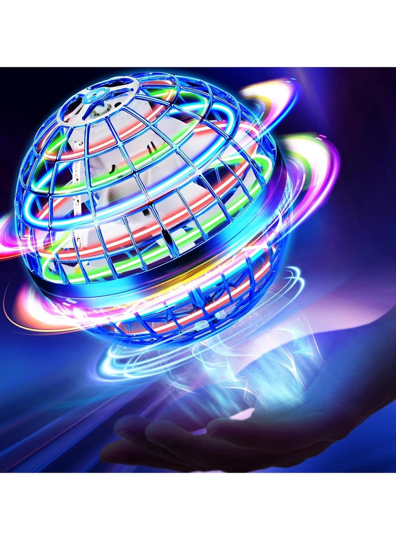 لعبة الكرة الطائرة، كرة تحوم يتم التحكم فيها يدويًا مع أضواء LED، كرة أرضية تدور 360 درجة، طائرة بدون طيار صغيرة رائعة للأطفال، هدية مثالية لأعياد الميلاد والاحتفالات للأولاد والبنات - Image 1