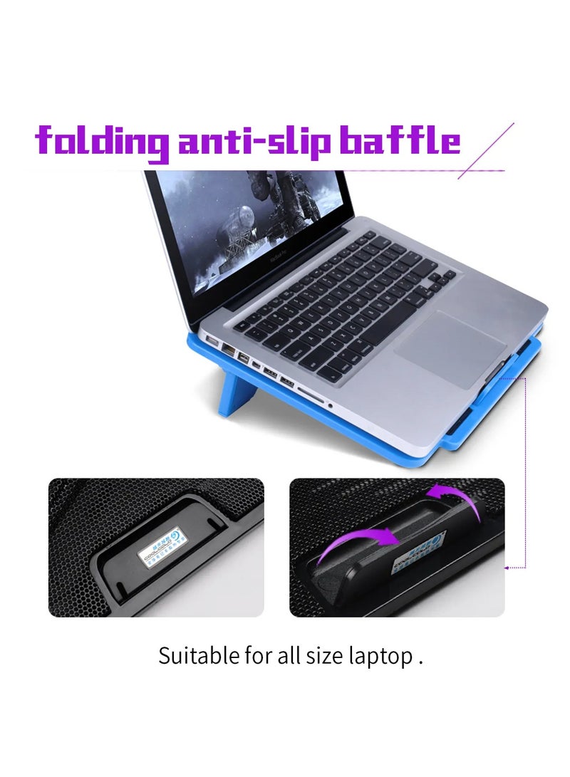 Laptop Cooling Pad Gaming Notebook Cooler with 2 Quiet Fans and Blue LED Light, Laptop Cooling Stand with LCD Controller Adjustable Height Computer Chill Mat for 10-15.6 Inch Laptops  - Image 5