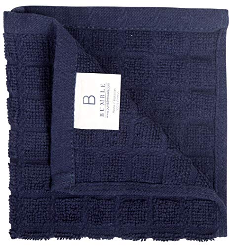 Bumble Towels Bumble Dish Towels & Dish Cloths (8 Pack) | 100% Cotton Kitchen Towels | 12" x 12" | 405 GSM | Soft, Highly Absorbent & Durable Rags for Washing Dishes | Navy - Image 3