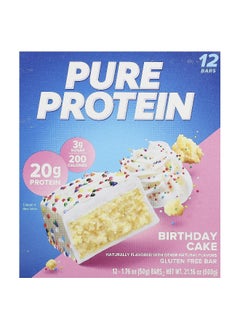 Pure Protein Pure Protein, Gluten Free Bars, Birthday Cake, 12 Bars,1.76 oz (50 g) Bars  - Image 1