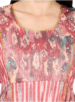 HANA & SARA ELEGANT UNIQUE PRINTED LONG SLEEVE STYLISH ARABIC KAFTAN JALABIYA DRESS  - Image 3