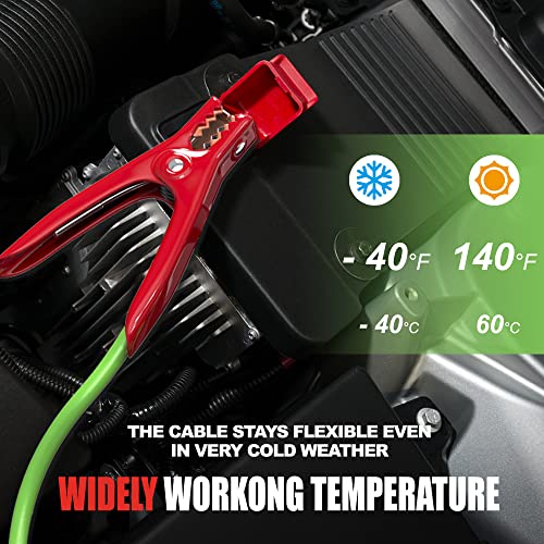 AWELTEC Heavy Duty Jumper Cables,6 Gauge 16 Feet Booster Cable,Automotive Wire for Cars Trucks with Digital Battery Tester,Smart Safety Protector,Carry Bag,Safety Gloves and Iron Brush - Image 5
