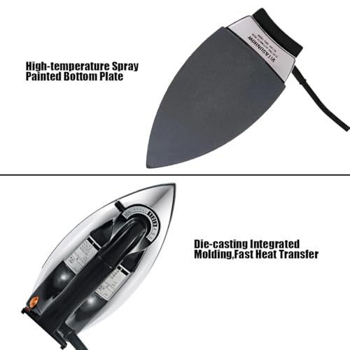 VITASUNHOW Dry Iron, No Steam No Holes, 9 Ft Cord, Non-Stick Soleplate, Overheat Safety Protection, Professional Electric Iron for Clothes & Industrial (Heavyweight （2.2kg)) - Image 2
