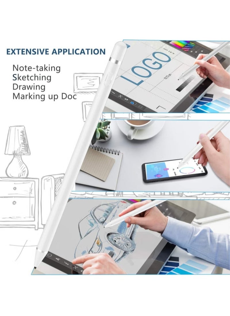 LIXES Stylus Pen Compatible with iPad Apple pencil Touch Screen Pen Capacitive Rechargeable Styli with 1.5mm Ultra Fine Tips Compatible with iPads/Tablets/iPhones/Samsung/Lenovo/LG&HTC with Two Caps  - Image 4