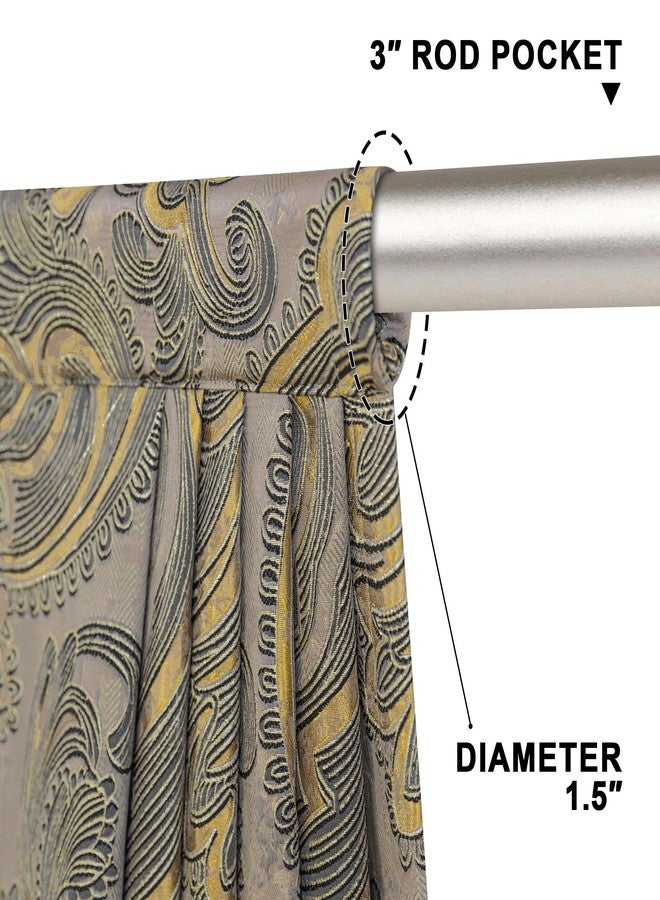 Loom and Mill European Antique Waterfall Valance for Living Room, Luxury Jacquard Damask Swag Valances with Tassels, Taupe Gold Swag Curtains for Bedroom Window Holiday Decor(W59 Inch,1 Panel) - Image 4
