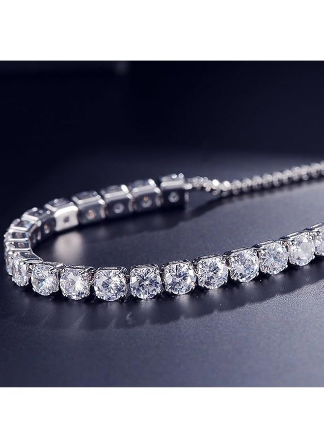 Birthstone Bracelet for Women, Silver Tennis Bracelets with Cubic Zirconia Adjustable Slider Bracelet Graduation - Image 3