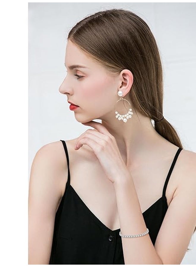 Birthstone Bracelet for Women, Silver Tennis Bracelets with Cubic Zirconia Adjustable Slider Bracelet Graduation - Image 5