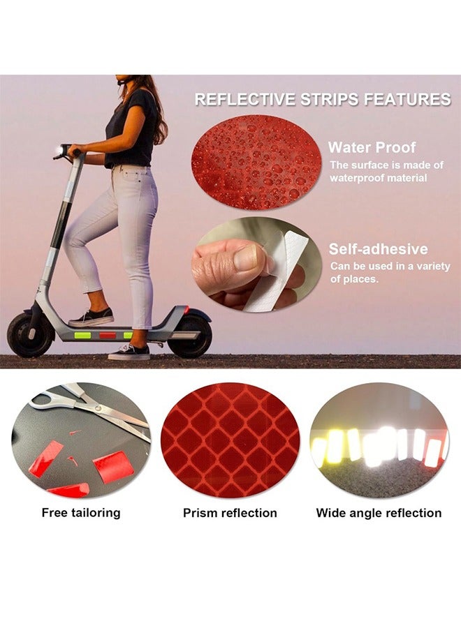 36 قطعة من ملصقات عاكسة، ملصقات عاكسة، شريط تحذيري للسلامة، مقاوم للماء، لاصق عالي القوة للرؤية الليلية للخوذات والدراجات النارية 1.18 × 3.25 بوصة (3 × 8 سم) - Image 3