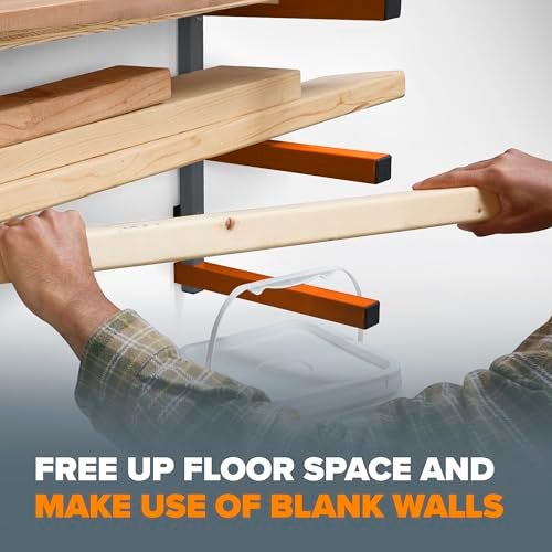 Bora Lumber Storage Rack for Garage Organization - 2 Pack of 3 Level Wall Mount Wood Rack - PBR-0315 - Image 4