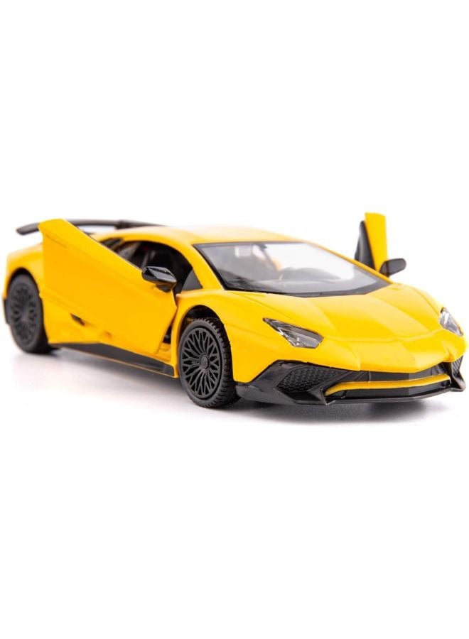 1:36 سبيكة السيارة الرياضية نموذج , سحب مرة أخرى لعبة السيارة , نموذج السيارة للأطفال فتى فتاة هدية , شاشة جمع , صفراء 12 سم * 5 سم * 3 سم ﻿ - Image 2