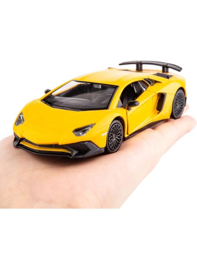 1:36 سبيكة السيارة الرياضية نموذج , سحب مرة أخرى لعبة السيارة , نموذج السيارة للأطفال فتى فتاة هدية , شاشة جمع , صفراء 12 سم * 5 سم * 3 سم ﻿ - Image 3