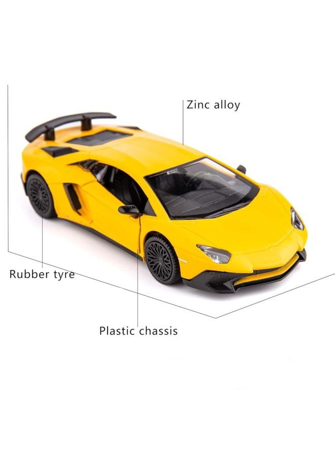 1:36 سبيكة السيارة الرياضية نموذج , سحب مرة أخرى لعبة السيارة , نموذج السيارة للأطفال فتى فتاة هدية , شاشة جمع , صفراء 12 سم * 5 سم * 3 سم ﻿ - Image 5