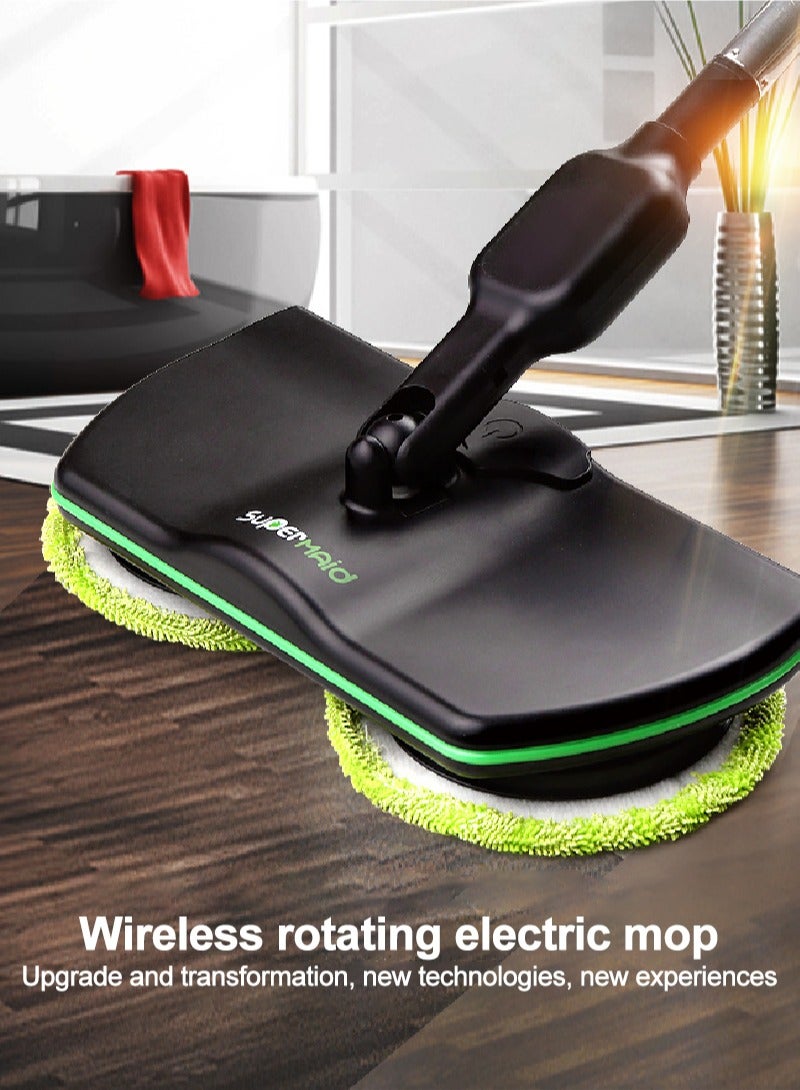 SUPERMAID 2-in-1 Cordless Electric Mop Sweeper 180° Swivel Steering 2000mAh QFR-18-5 Black - Image 3