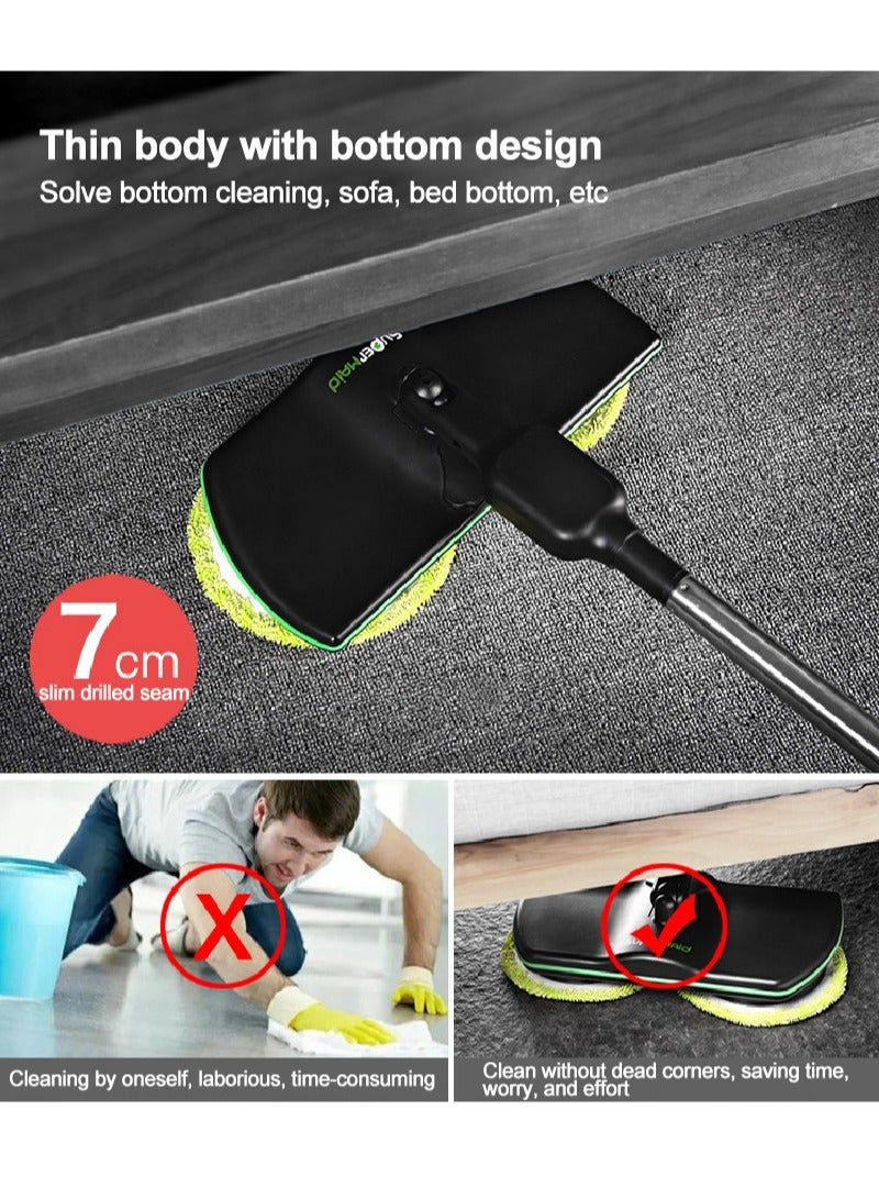 SUPERMAID 2-in-1 Cordless Electric Mop Sweeper 180° Swivel Steering 2000mAh QFR-18-5 Black - Image 4