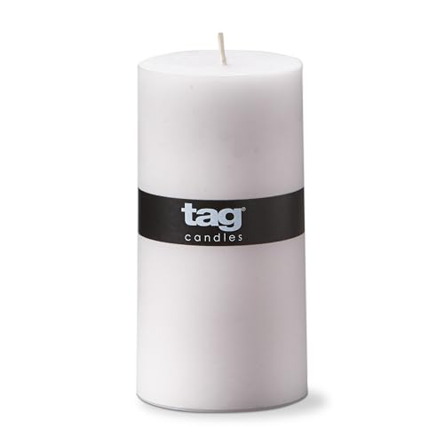 TAG Chapel 3X6 White Pillar Paraffin Wax Candle Unscented Drip-Free Long Burning 85 Hours for Home Decor Wedding Parties 3x6 White - Image 1