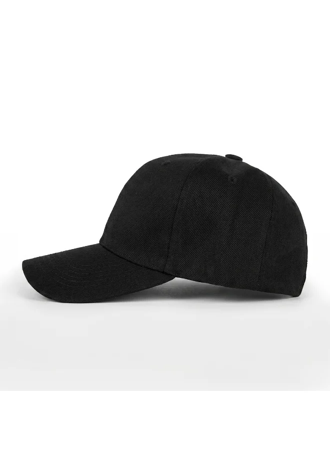 Mobcos Mobcos 100% Cotton Adjustable Baseball Cap Black Unisex Dad Hat for Running, Sports & Outdoor Activities