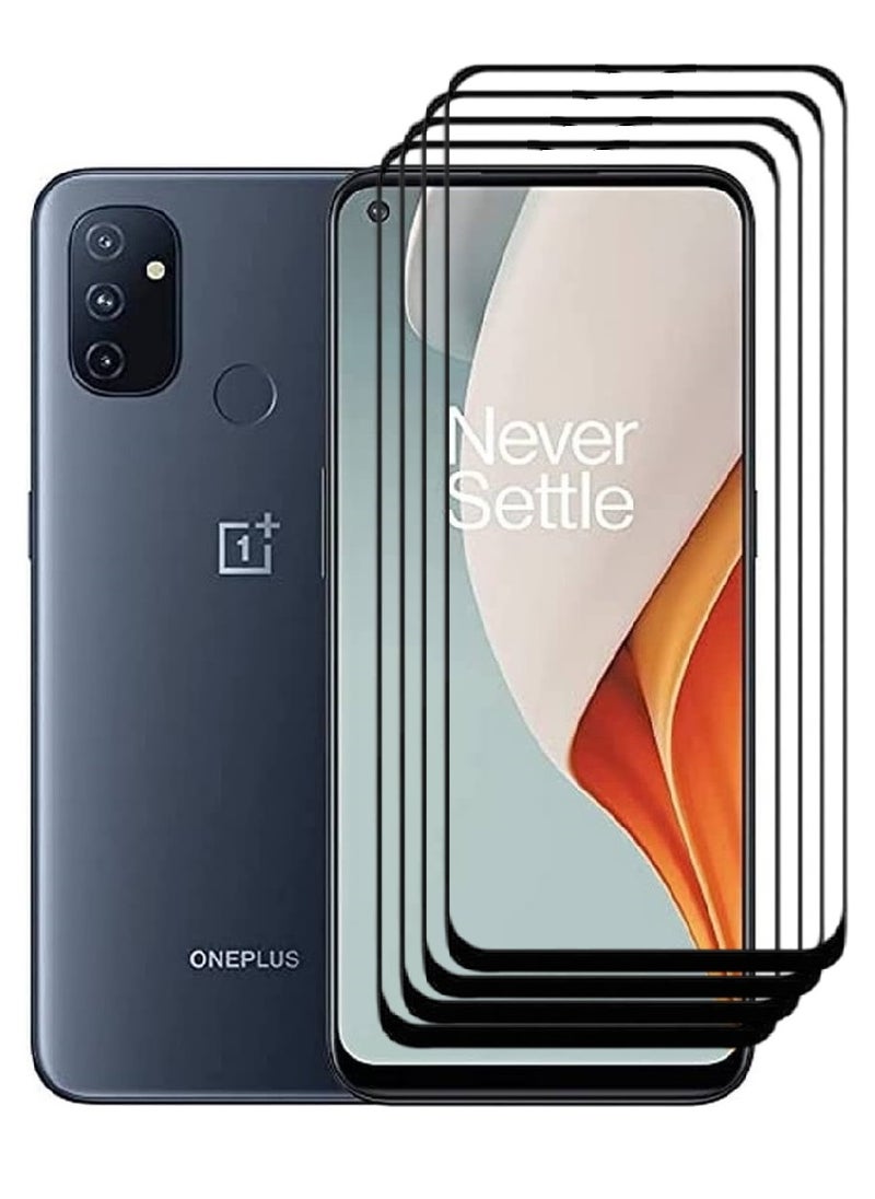 AINA 4 Pieces Tempered Glass Screen Protector 5D Designed For OnePlus Nord N100 Full Glue Edge to Edge Full Screen Coverage And Bubble Free - Image 1