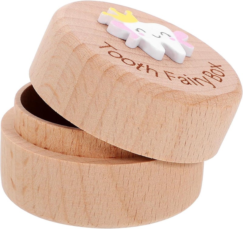 Tooth Collection Box and Fetal Hair Holder Natural Wood Keepsake Teeth Storage Holder for Portable and Hair Saver for Nursery Décor - Image 1