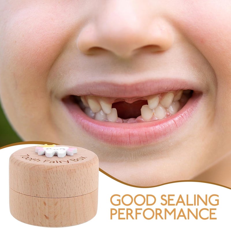 Tooth Collection Box and Fetal Hair Holder Natural Wood Keepsake Teeth Storage Holder for Portable and Hair Saver for Nursery Décor - Image 3