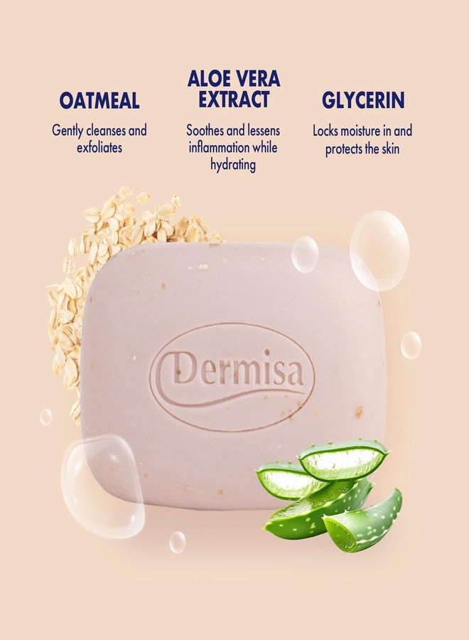 DERMISA بار ديرميزا المقشر بالشوفان | يساعد على تنظيف وتقشير البشرة الجافة بلطف | يحتوي على الشوفان + الألوة فيرا | بدون بارابين، بدون كبريتات | 3 أونصات | عبوة من 1 - Image 3