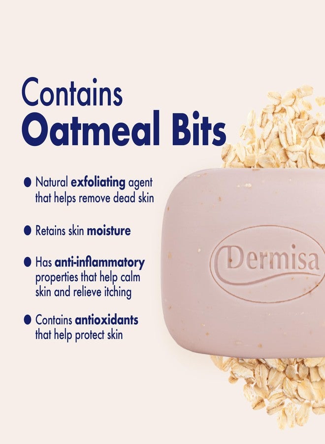 DERMISA بار ديرميزا المقشر بالشوفان | يساعد على تنظيف وتقشير البشرة الجافة بلطف | يحتوي على الشوفان + الألوة فيرا | بدون بارابين، بدون كبريتات | 3 أونصات | عبوة من 1 - Image 4
